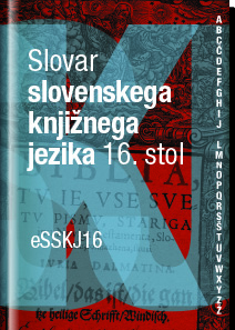 Platnica za Slovar slovenskega knjižnega jezika 16. stoletja